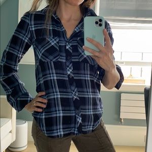 Bella Dahl super soft plaid button down xs